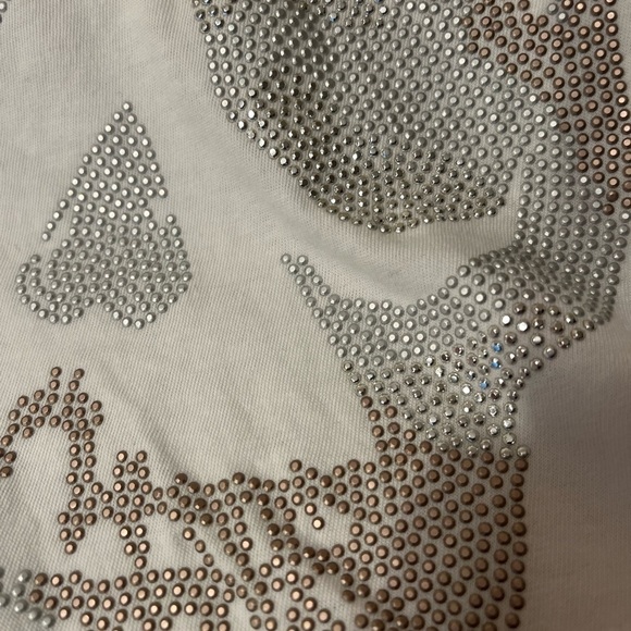 Zadig & Voltaire White Long Sleeve Embellished Skull Henley Sz S NWT - Picture 4 of 9
